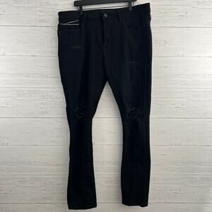 Cult of Individuality Black Distressed Slim Jeans Size 42